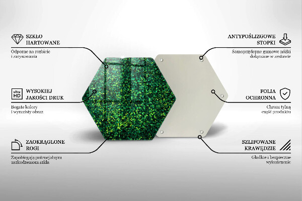 Tábua de vidro Planta com folhas pequenas
