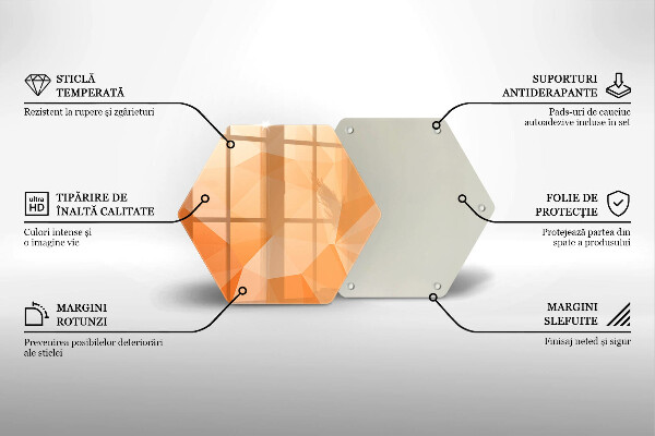 Tábua de corte de vidro Fundo geométrico
