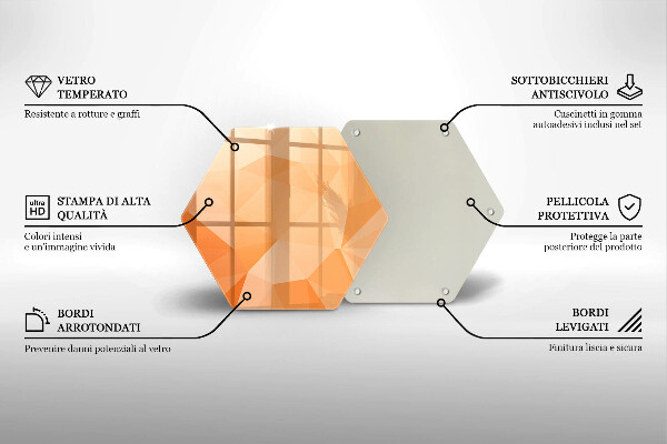 Tábua de corte de vidro Fundo geométrico
