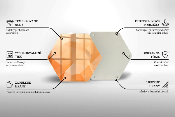 Tábua de corte de vidro Fundo geométrico
