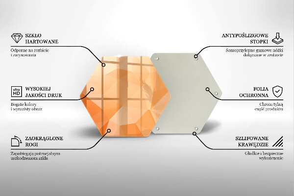 Tábua de corte de vidro Fundo geométrico