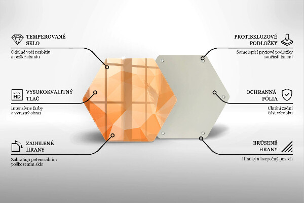 Tábua de corte de vidro Fundo geométrico