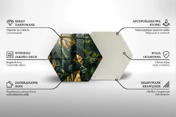 Tábua de cortar Folhas de Monstera Dourada