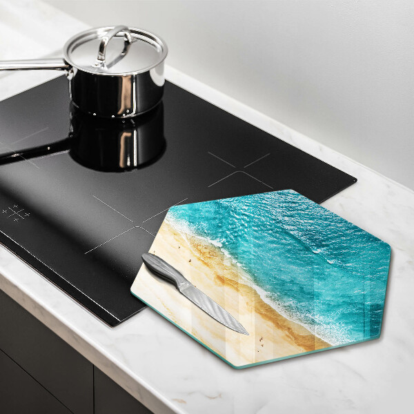 Tábua de cortar A praia e o mar