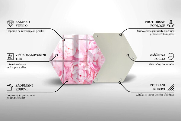 Tábua cozinha Peônias delicadas