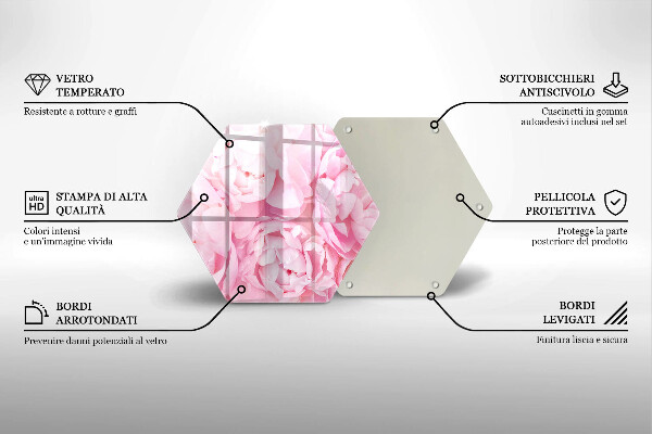 Tábua cozinha Peônias delicadas