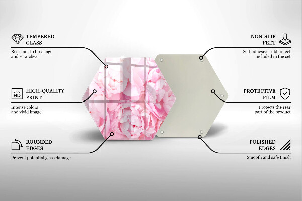 Tábua cozinha Peônias delicadas