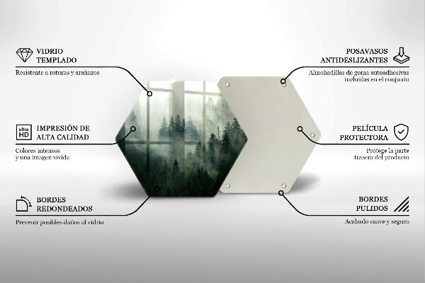 Tábua para cozinha Paisagem de floresta enevoada