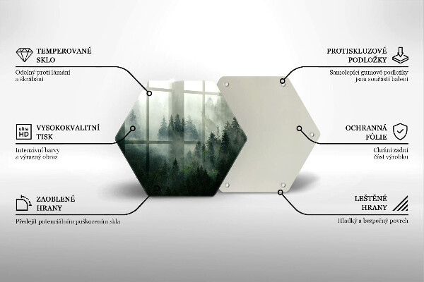 Tábua para cozinha Paisagem de floresta enevoada