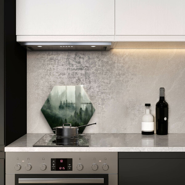 Tábua para cozinha Paisagem de floresta enevoada