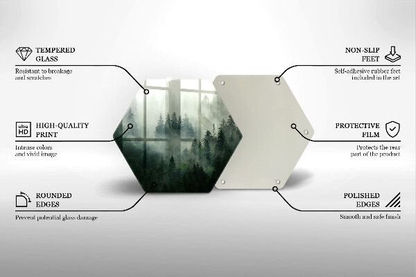 Tábua para cozinha Paisagem de floresta enevoada
