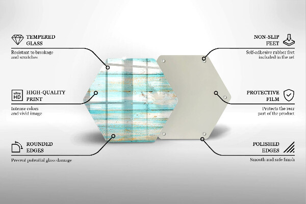 Tábua de vidro Tábuas de madeira vintage