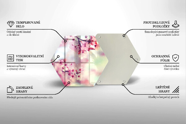 Tábua de cortar de vidro Flores de macieira da natureza