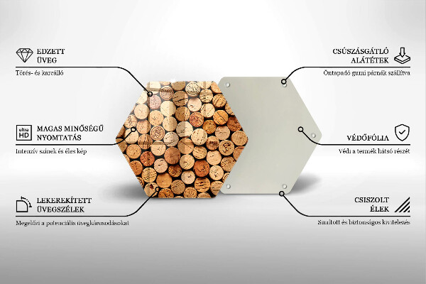 Tábua de vidro Padrão de rolhas de vinho