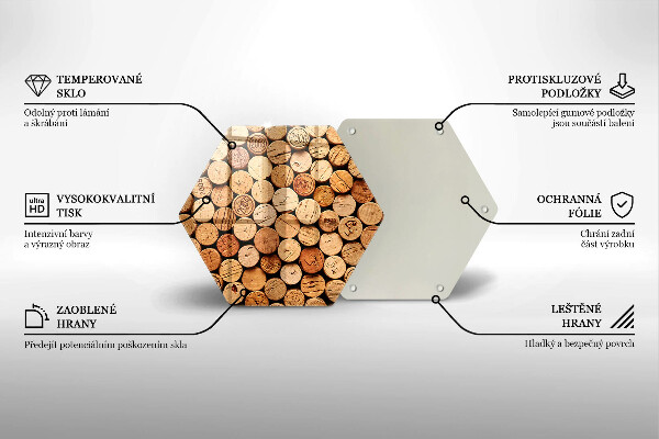 Tábua de vidro Padrão de rolhas de vinho