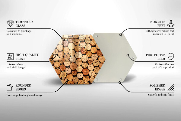 Tábua de vidro Padrão de rolhas de vinho