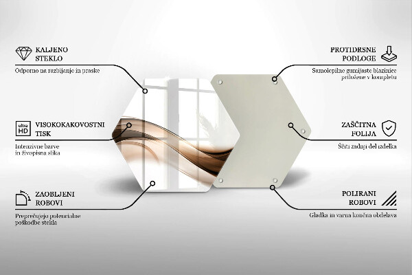 Tábua cozinha Linhas marrons abstratas