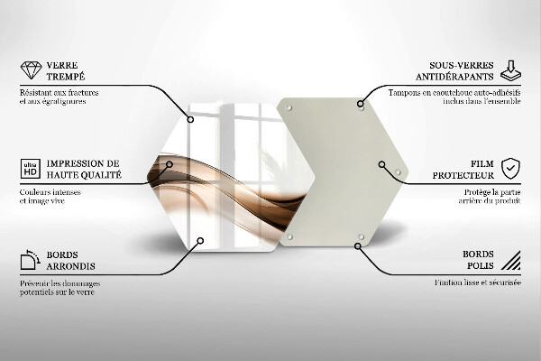 Tábua cozinha Linhas marrons abstratas