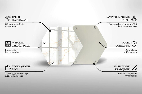 Tábua de cortar de vidro Pedra de mármore decorativa