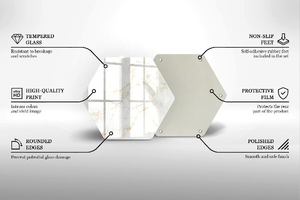 Tábua de cortar de vidro Pedra de mármore decorativa