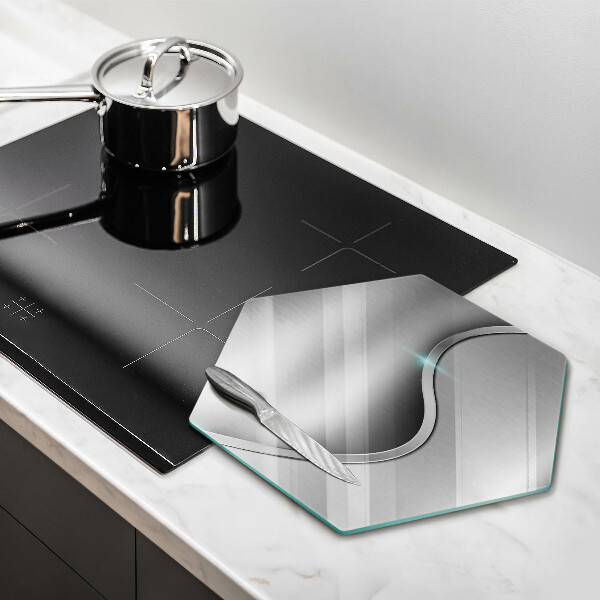 Tábua para corte Metal prateado abstrato