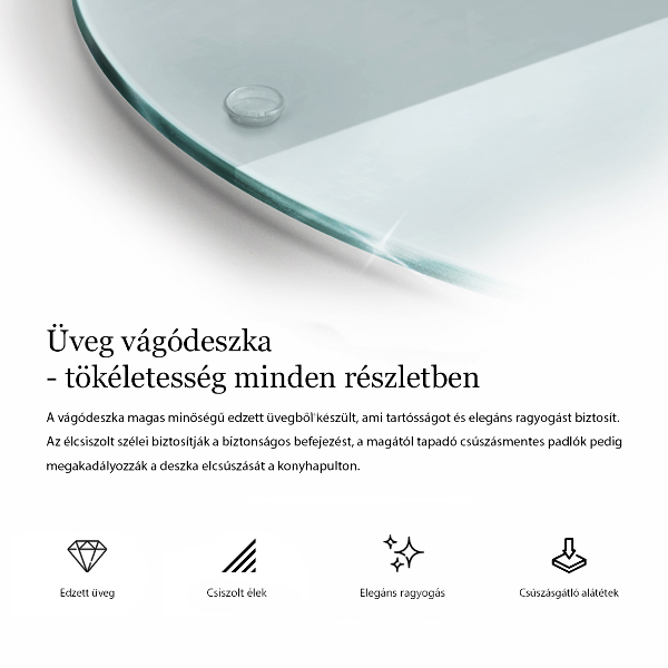 Tábua de vidro fi30 cm