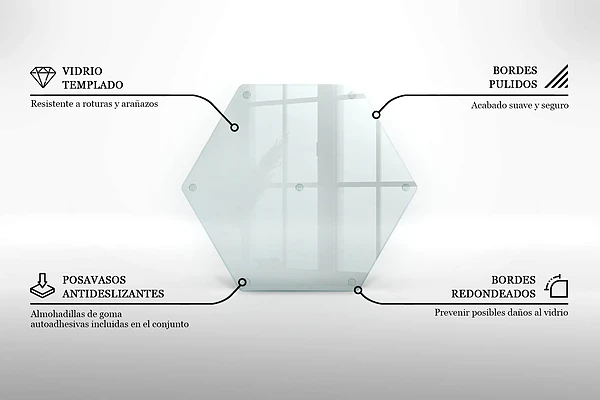 Tábua de corte de vidro com 40 cm