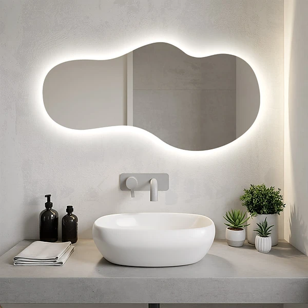 Espelho orgânico LED moderno 50x100