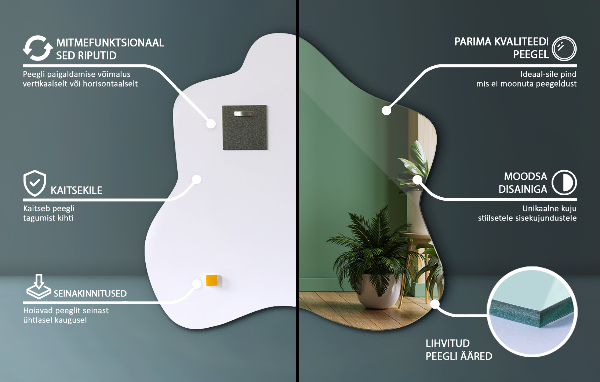 Espelho em forma de mancha 77x77 cm