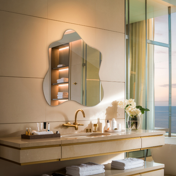 Espelho em forma de mancha 77x77 cm