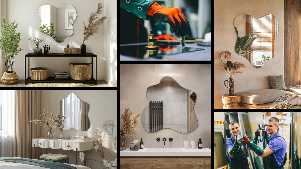 Espelho em forma de mancha 77x77 cm