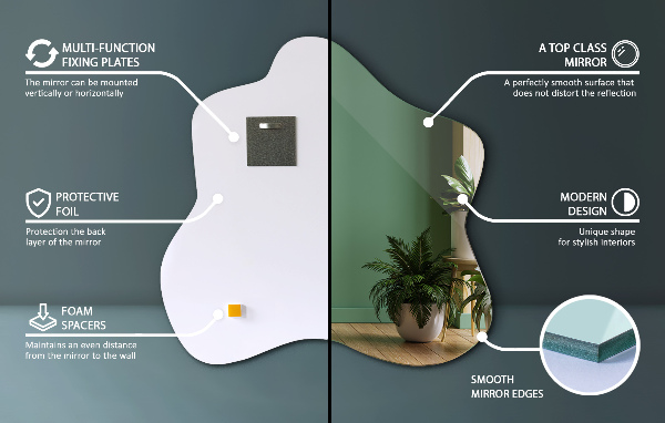 Espelho em forma de mancha 77x77 cm