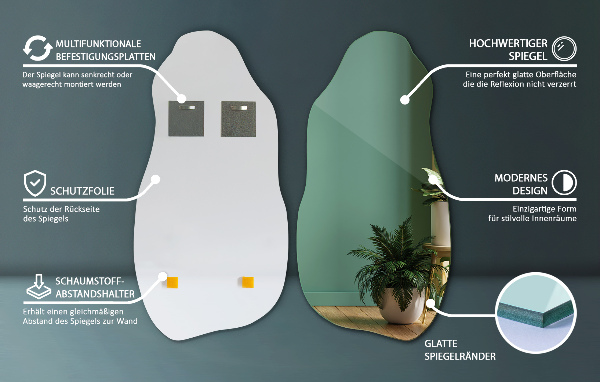 Espelho irregular elegante 40x80