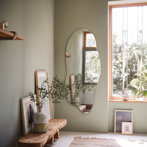 Espelho orgânico banheiro sem moldura 35x80 cm