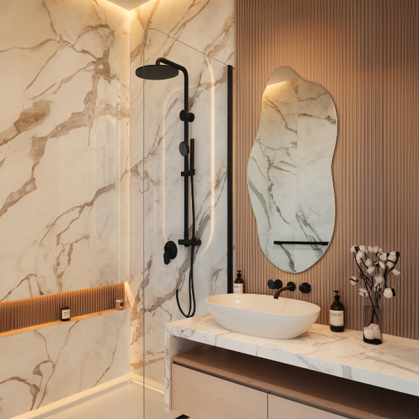 Espelho formato orgânico decorativo 40x90 cm