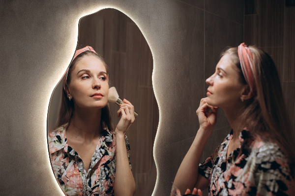 Espelho orgânico com led elegante 50x100 cm