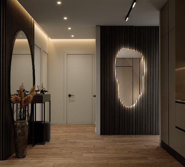 Espelho orgânico led espetacular 45x90 cm