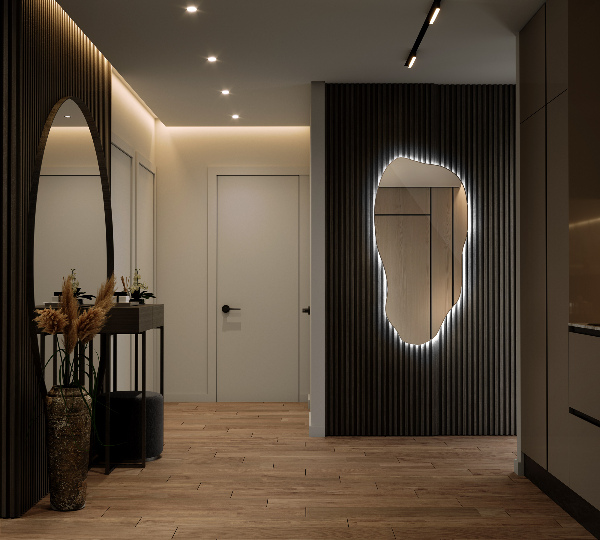 Espelho orgânico com led espetacular 50x100 cm