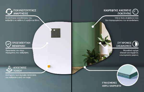 Espelho decorativo orgânico sem moldura 80x52 cm