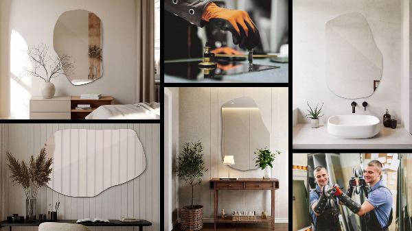 Espelho orgânico estiloso 90x59 cm