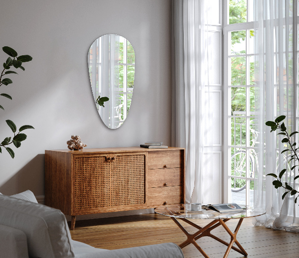 Espelho de forma irregular em forma de lágrima sem moldura 35x70 cm