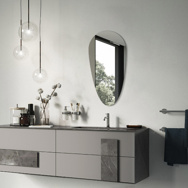 Espelho em forma de lágrima irregular sem moldura 40x80 cm