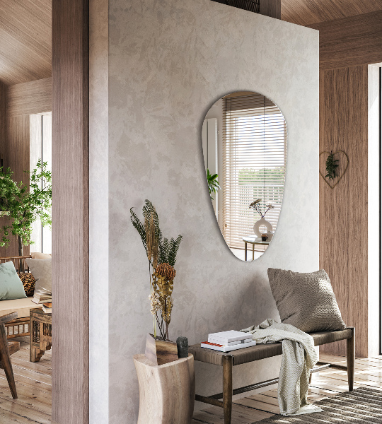 Espelho de suspensão em forma de lágrima assimétrica sem moldura 45x90 cm