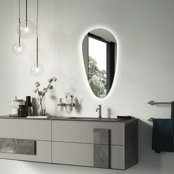 Espelho led gota de água 45x90 cm