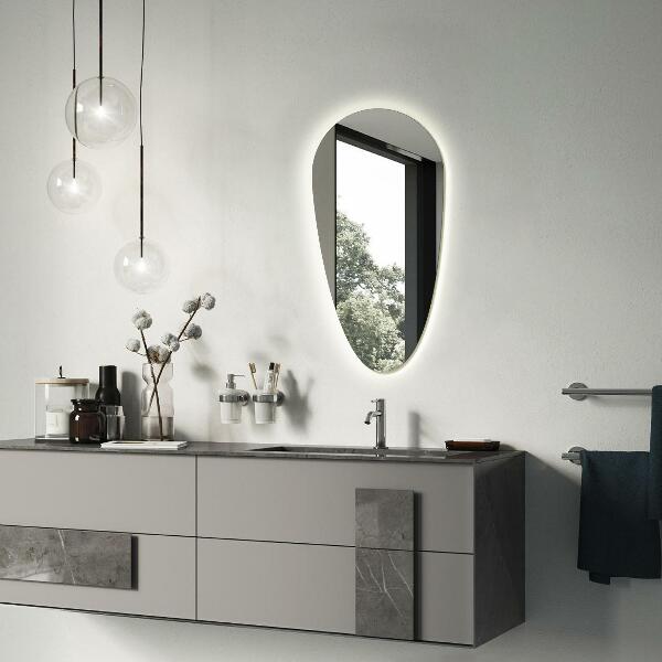 Espelho de casa de banho led gota 50x100 cm