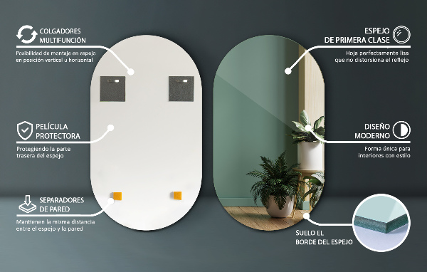 Espelho oval 40x70 cm