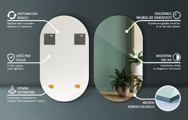 Espelho oval 40x70 cm