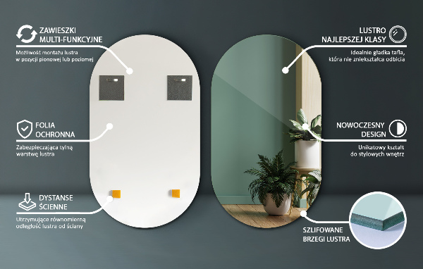 Espelho oval 40x70 cm