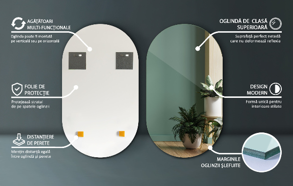 Espelho oval 46x80 cm