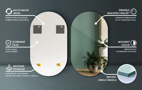 Espelho oval 46x80 cm